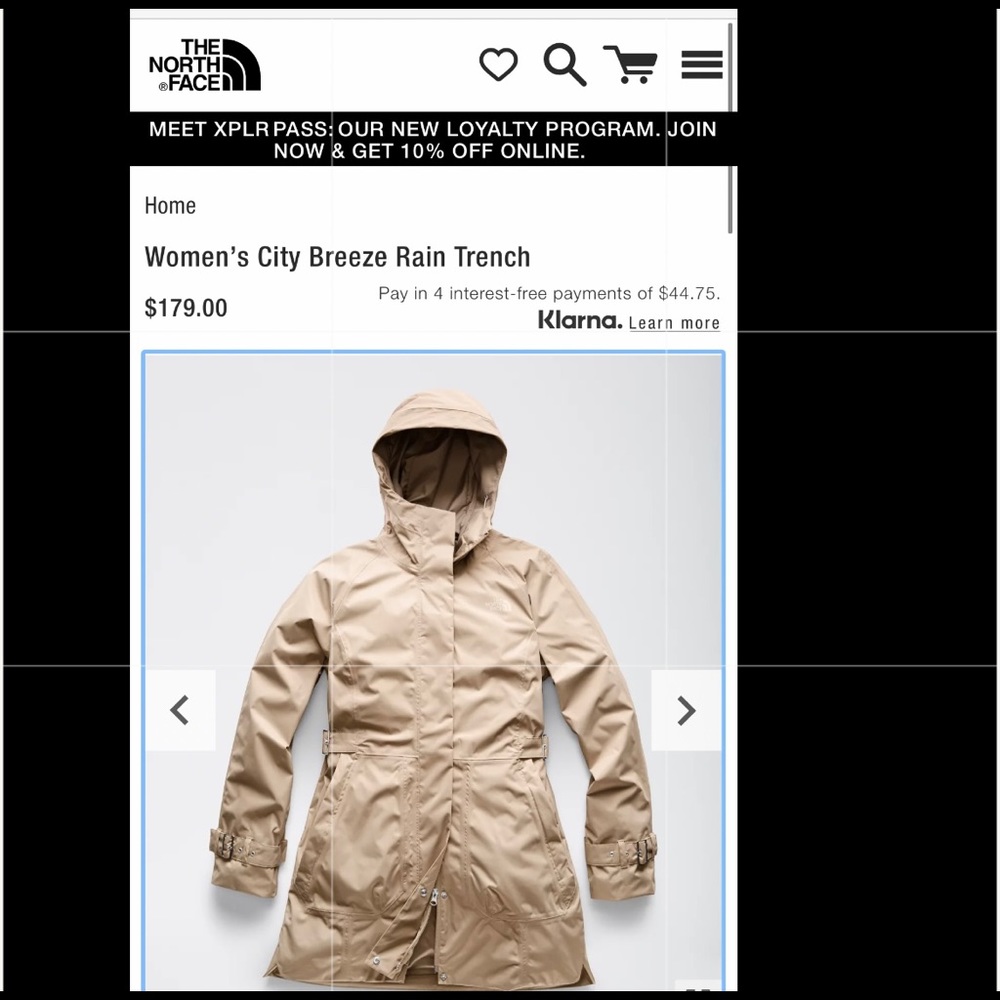 Northface Raincoat Beige Cream color